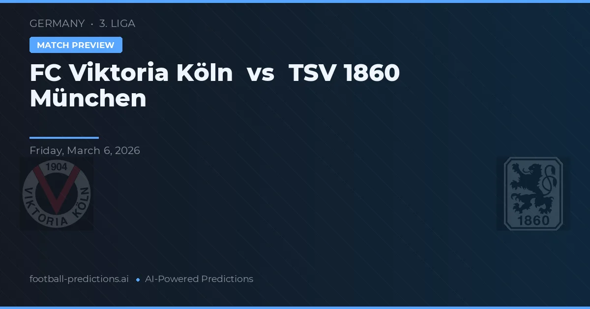 FC Viktoria Köln vs TSV 1860 München — matchtips och förhandstitt