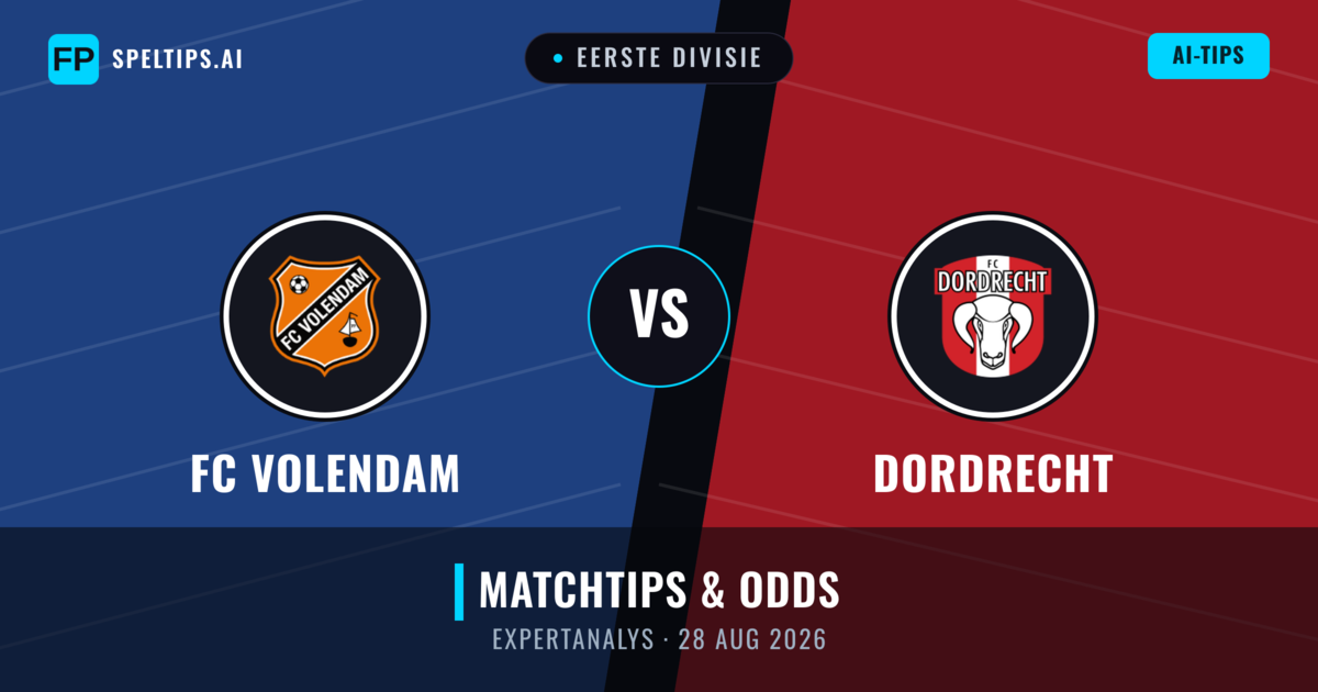 FC Volendam vs Dordrecht — matchtips och förhandstitt