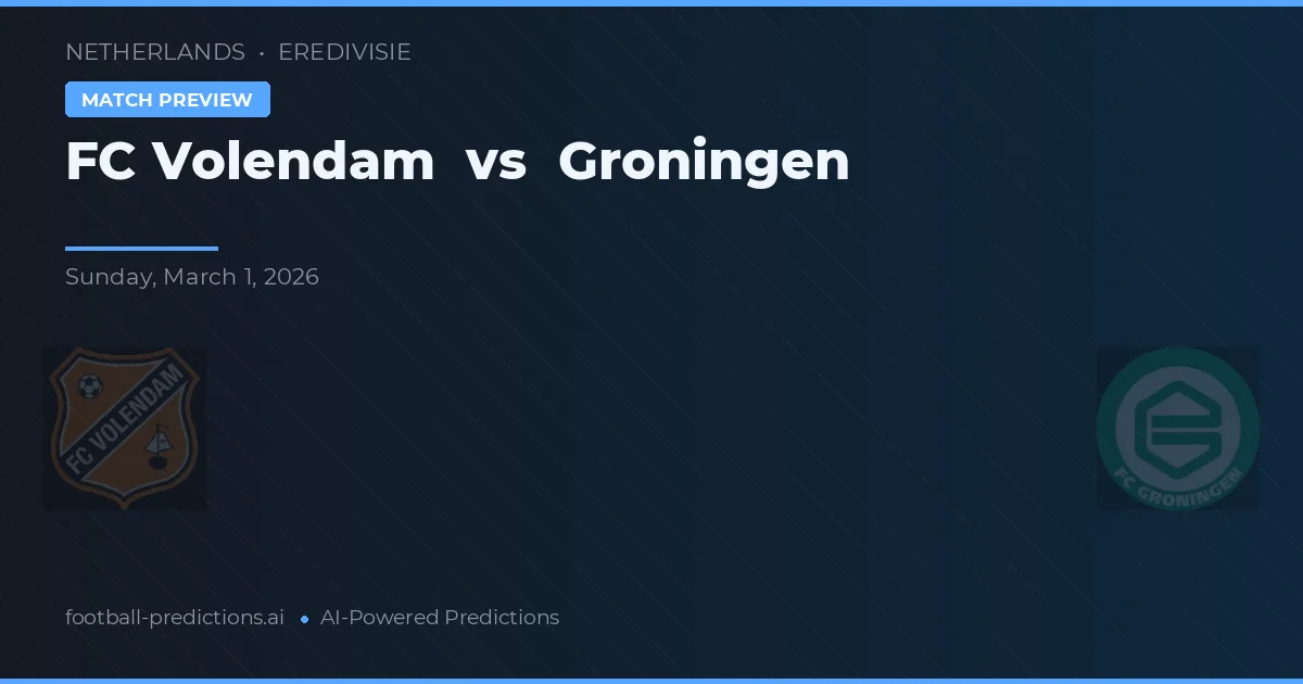FC Volendam vs Groningen — matchtips och förhandstitt