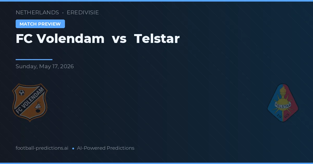 FC Volendam vs Telstar — matchtips och förhandstitt