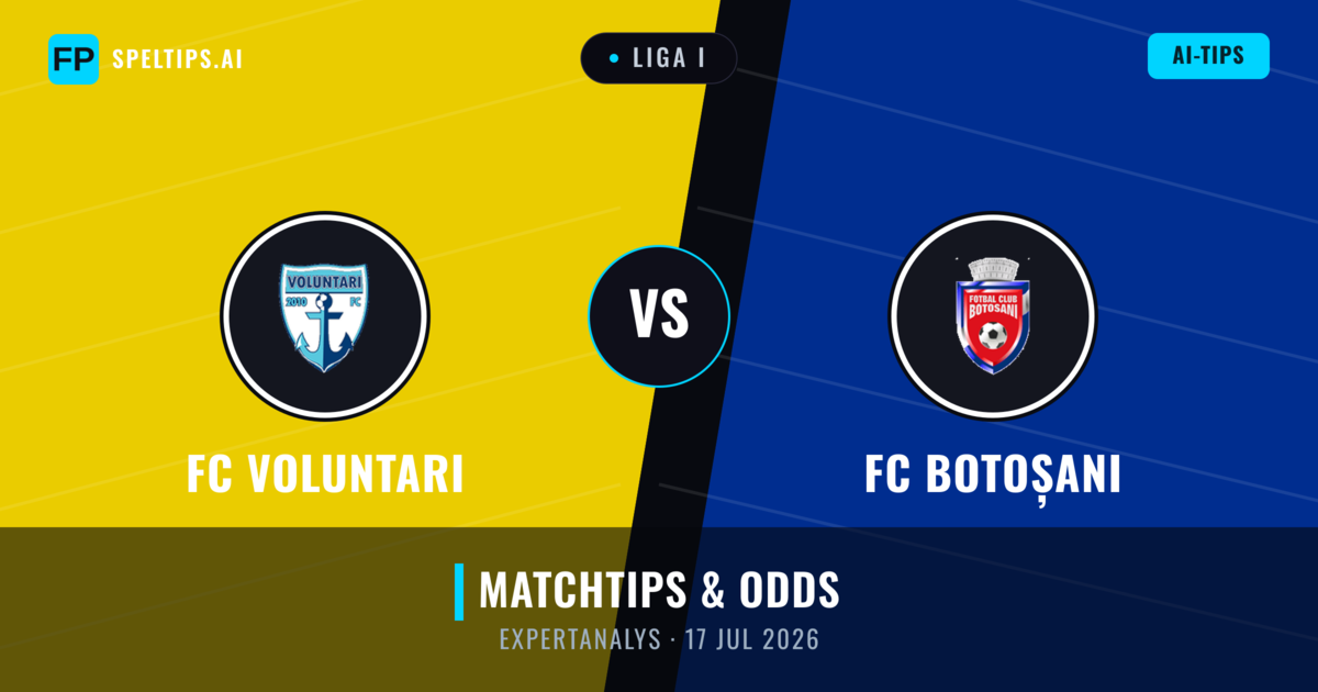 FC Voluntari vs FC Botoșani — matchtips och förhandstitt