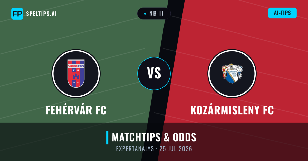 Fehérvár FC vs Kozármisleny FC — matchtips och förhandstitt