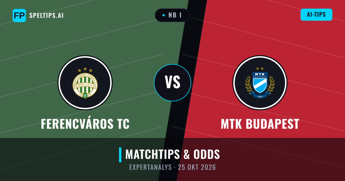 Ferencváros TC vs MTK Budapest — matchtips och förhandstitt