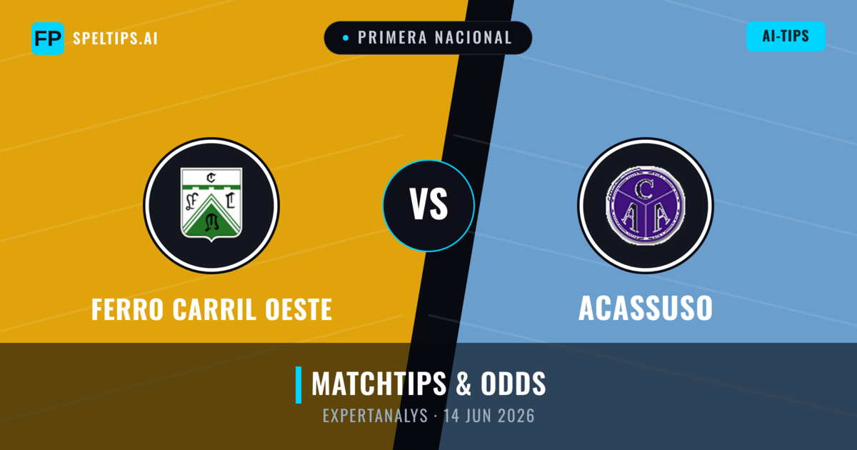 Ferro Carril Oeste vs Acassuso — matchtips och förhandstitt