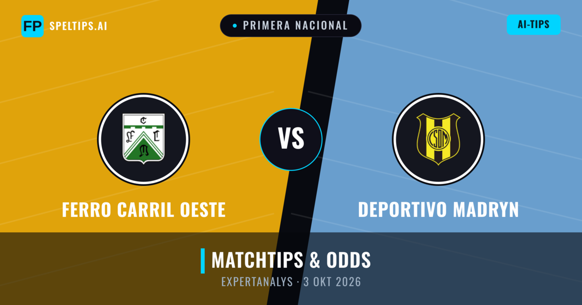 Ferro Carril Oeste vs Deportivo Madryn — matchtips och förhandstitt