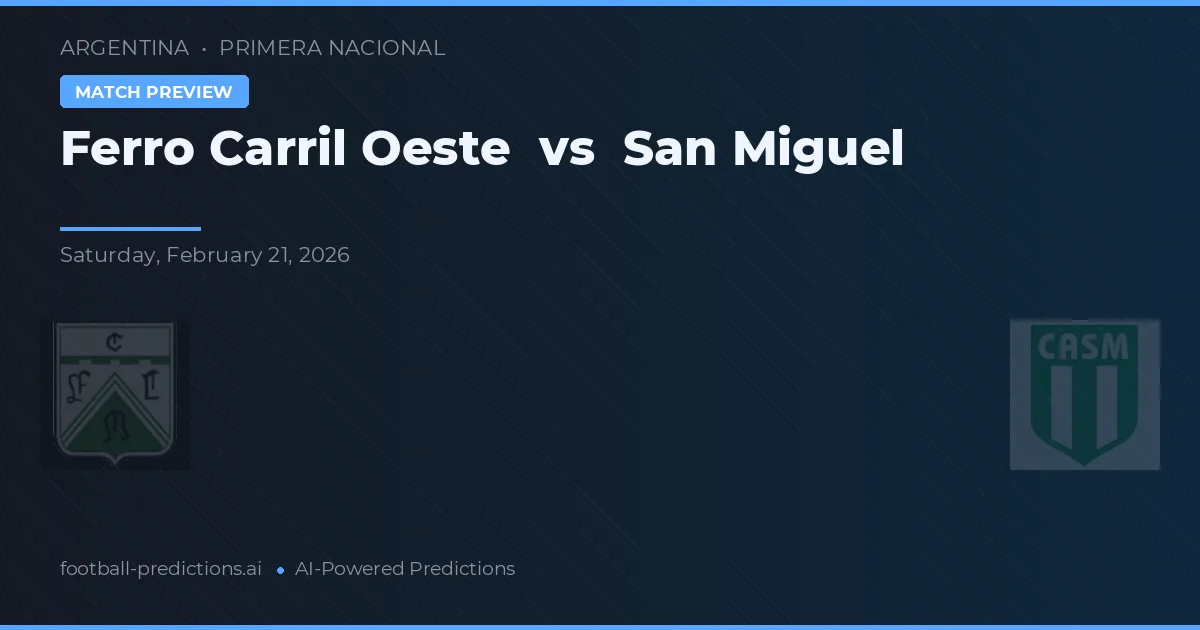 Ferro Carril Oeste vs San Miguel — matchtips och förhandstitt