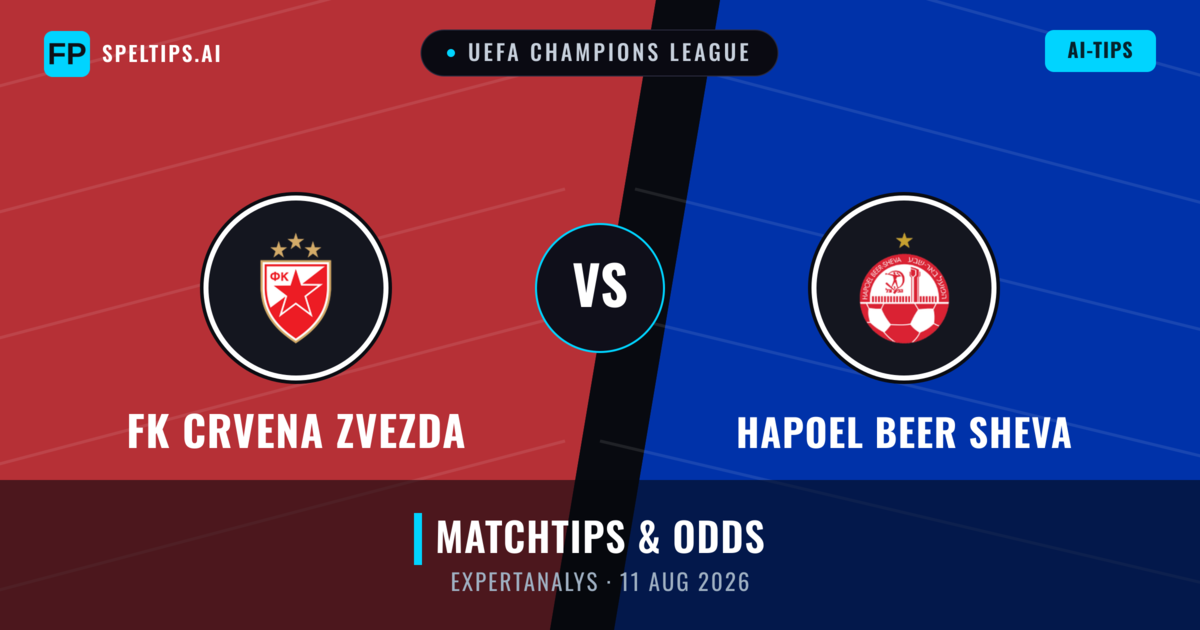 FK Crvena Zvezda vs Hapoel Beer Sheva — matchtips och förhandstitt