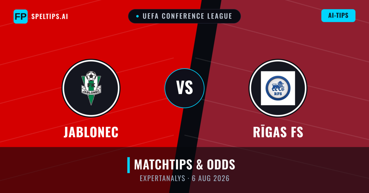 Jablonec vs Rīgas FS — matchtips och förhandstitt