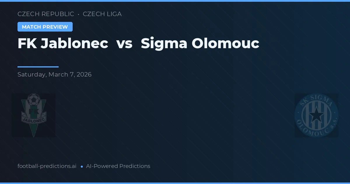 Jablonec vs Sigma Olomouc — matchtips och förhandstitt
