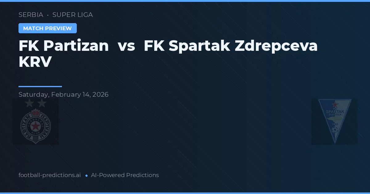 FK Partizan vs FK Spartak Zdrepceva KRV — matchtips och förhandstitt