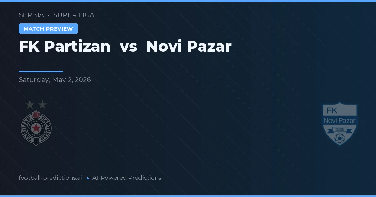 FK Partizan vs Novi Pazar — matchtips och förhandstitt