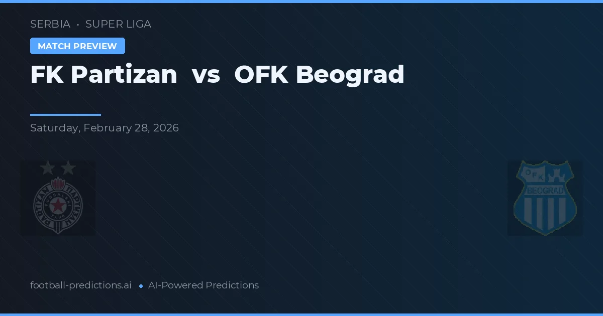 FK Partizan vs OFK Belgrad — matchtips och förhandstitt