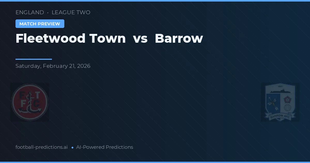 Fleetwood Town vs Barrow — matchtips och förhandstitt
