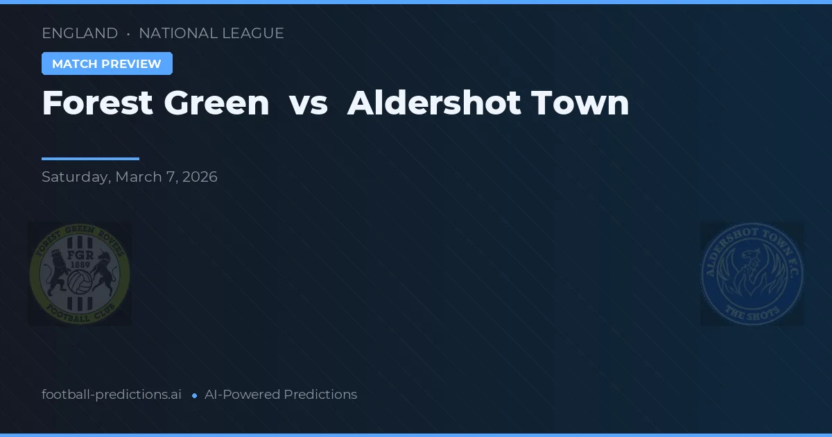 Forest Green Rovers vs Aldershot Town — matchtips och förhandstitt