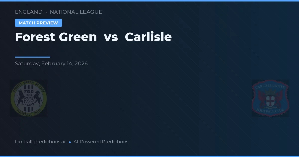 Forest Green Rovers vs Carlisle — matchtips och förhandstitt