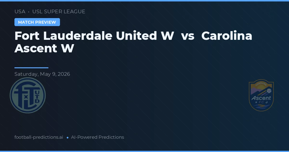 Fort Lauderdale United W vs Carolina Ascent W — matchtips och förhandstitt