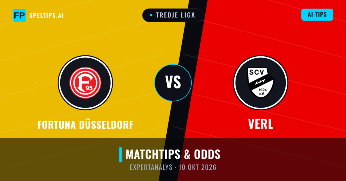Fortuna Düsseldorf vs Verl — matchtips och förhandstitt