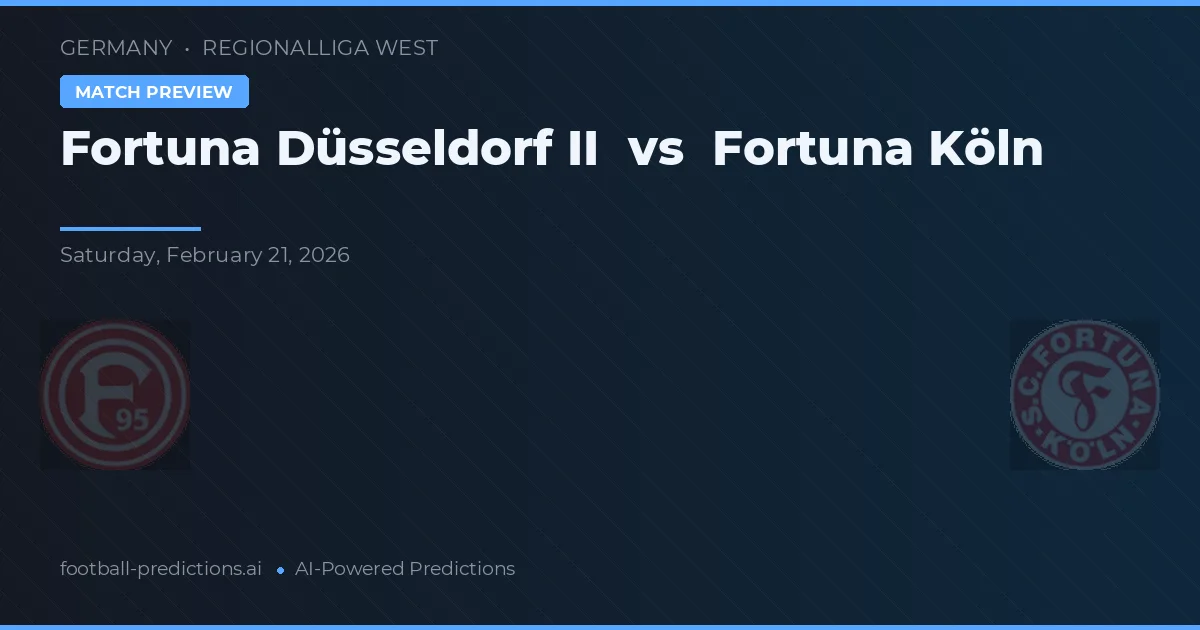 Fortuna Düsseldorf II vs Fortuna Köln — matchtips och förhandstitt