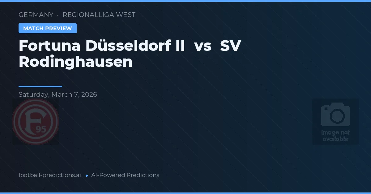 Fortuna Düsseldorf II vs SV Rodinghausen — matchtips och förhandstitt