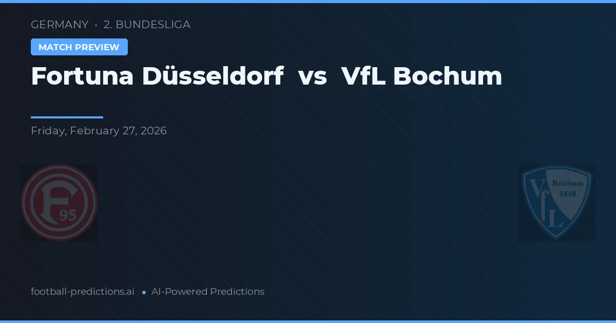 Fortuna Düsseldorf vs VfL Bochum — matchtips och förhandstitt