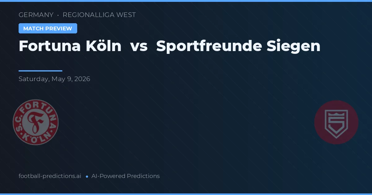 Fortuna Köln vs Sportfreunde Siegen — matchtips och förhandstitt