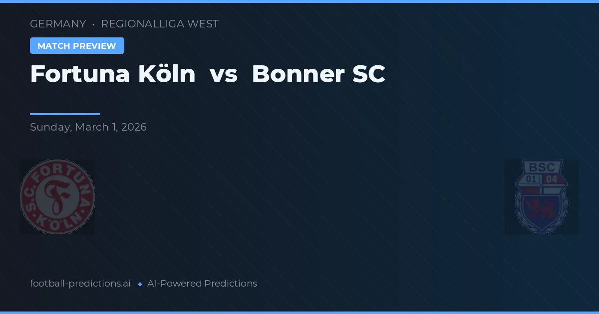 Fortuna Köln vs Bonner SC — matchtips och förhandstitt