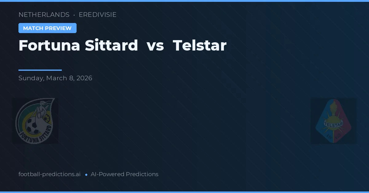 Fortuna Sittard vs Telstar — matchtips och förhandstitt