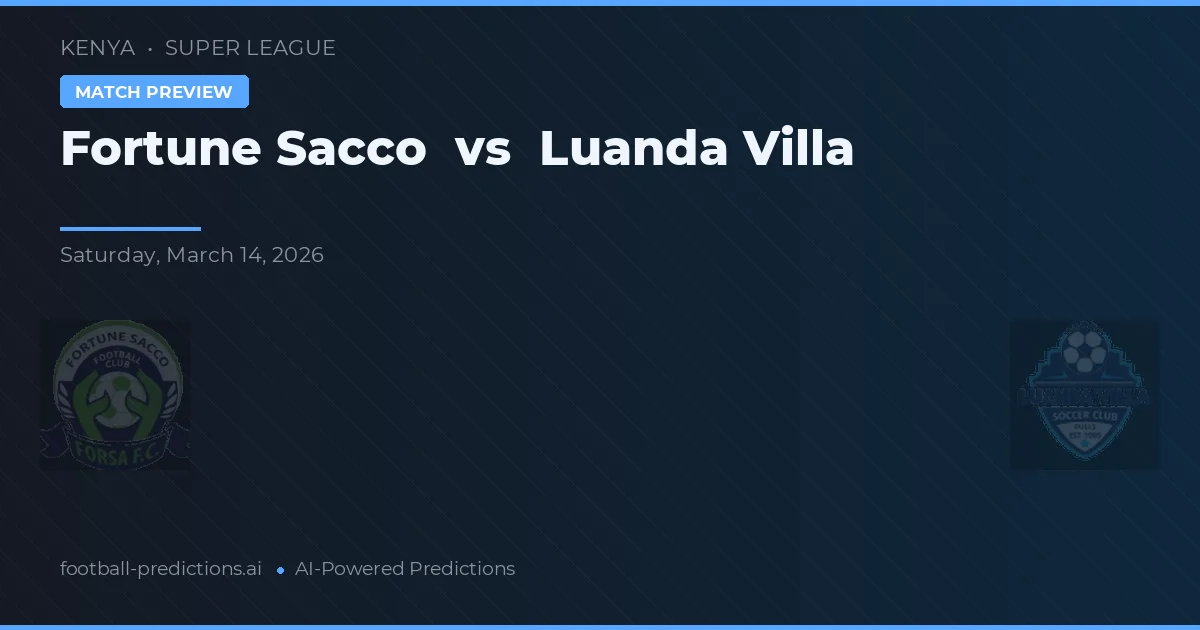 Fortune Sacco vs Luanda Villa — matchtips och förhandstitt