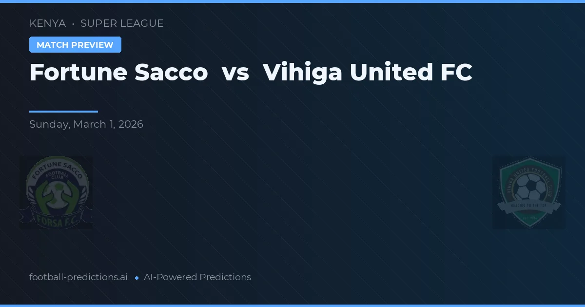 Fortune Sacco vs Vihiga United FC — matchtips och förhandstitt