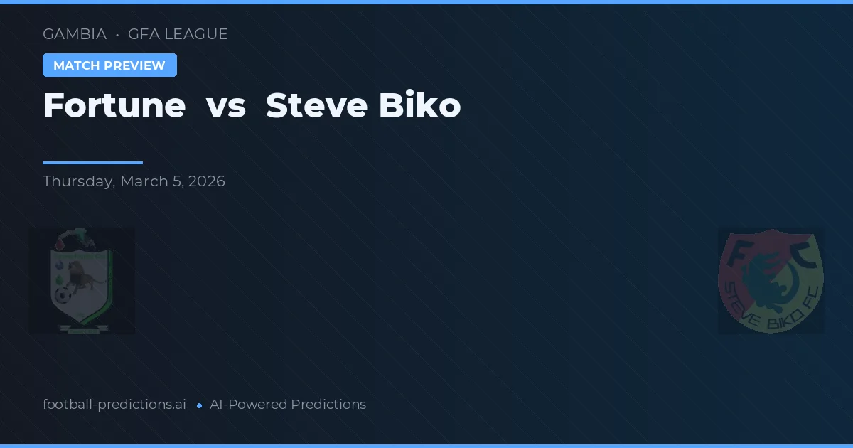 Fortune vs Steve Biko — matchtips och förhandstitt