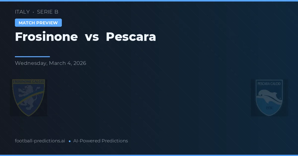 Frosinone vs Pescara — matchtips och förhandstitt