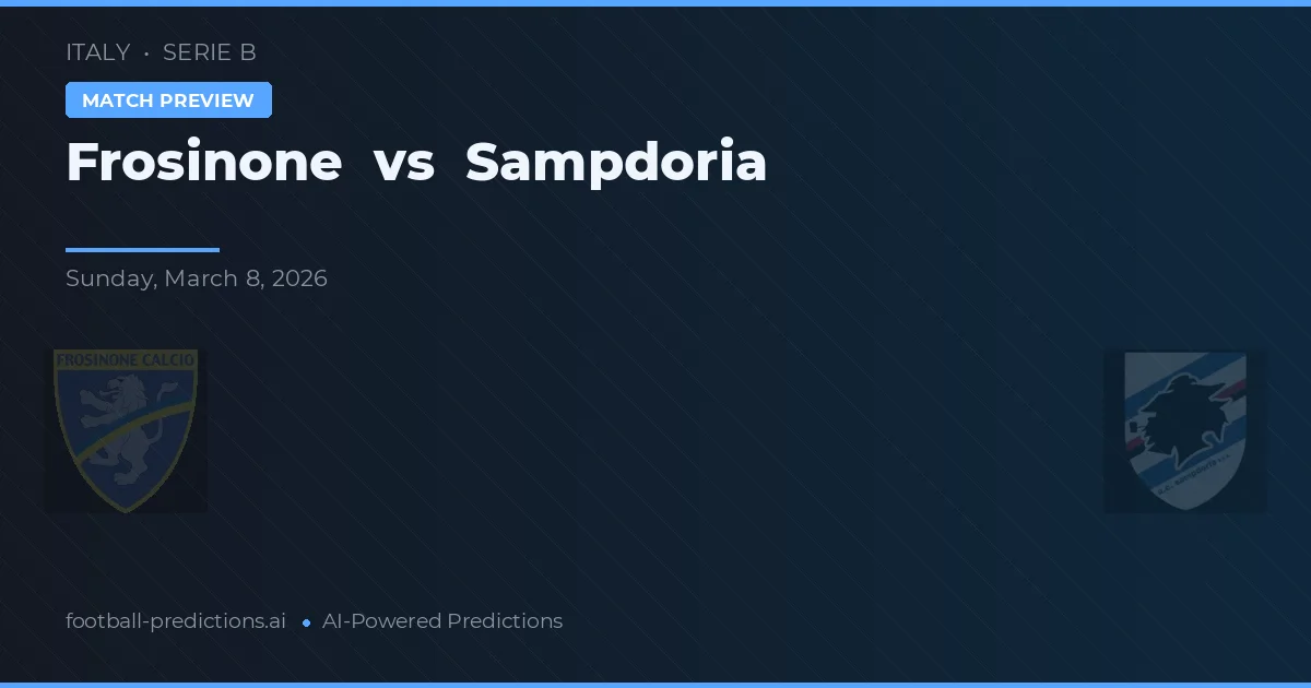 Frosinone vs Sampdoria — matchtips och förhandstitt
