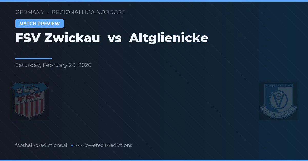 FSV Zwickau vs Altglienicke — matchtips och förhandstitt