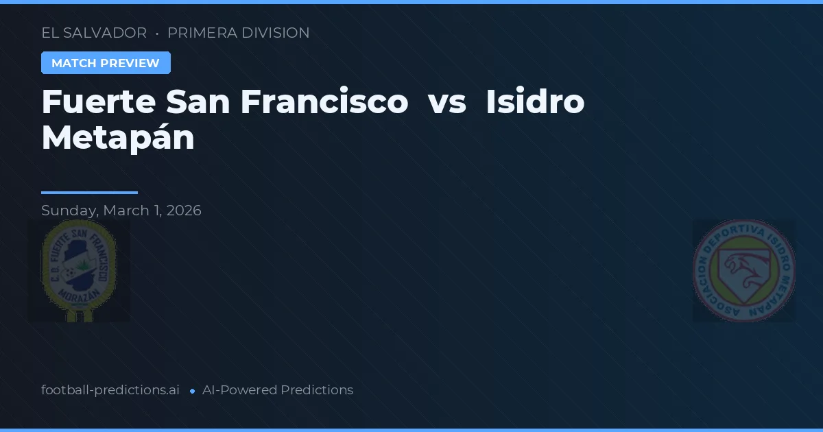 Fuerte San Francisco vs Isidro Metapán — matchtips och förhandstitt