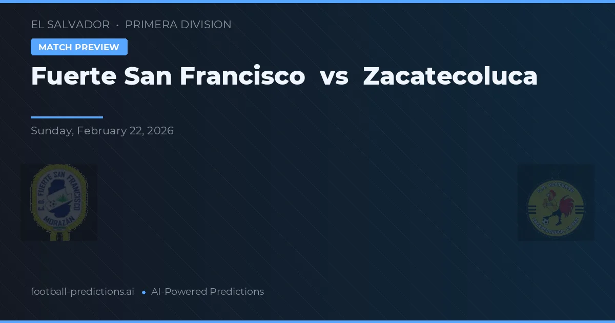 Fuerte San Francisco vs Zacatecoluca — matchtips och förhandstitt