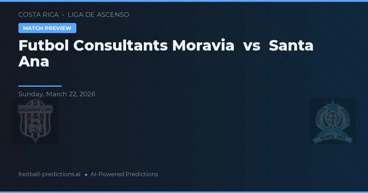 Futbol Consultants Moravia vs Santa Ana — matchtips och förhandstitt