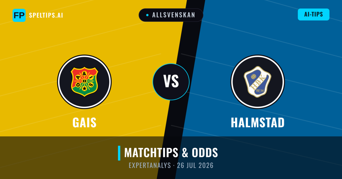 Gais vs Halmstad — matchtips och förhandstitt