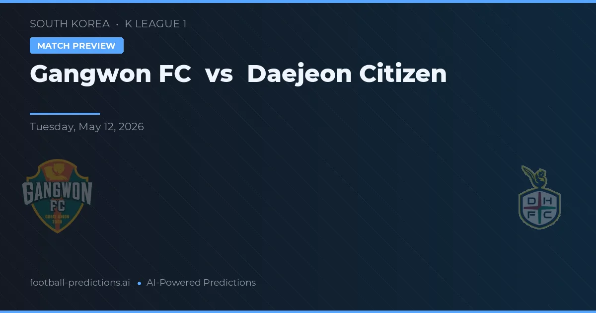 Gangwon vs Daejeon Citizen — matchtips och förhandstitt