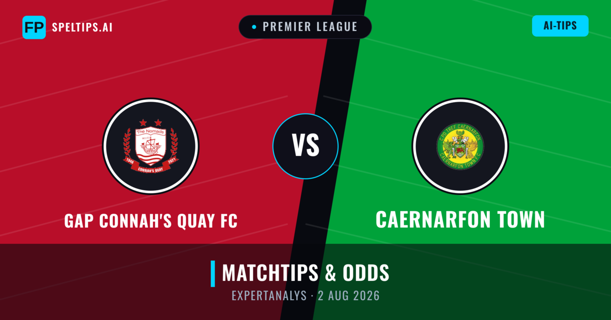 GAP Connah's Quay FC vs Caernarfon Town — matchtips och förhandstitt