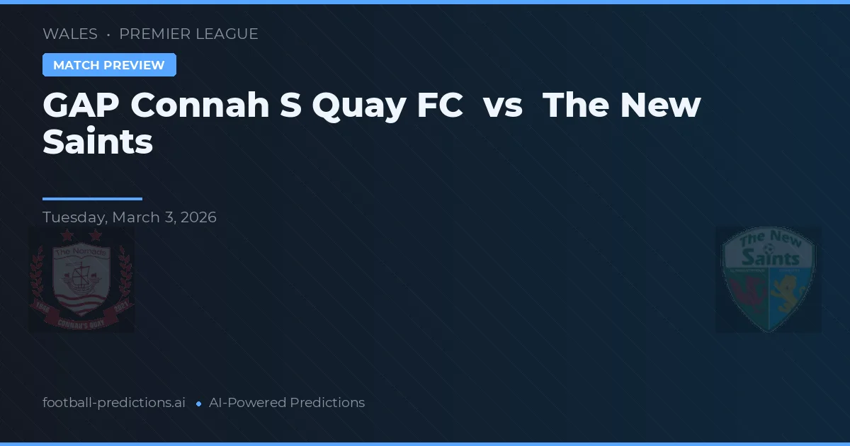 GAP Connah's Quay FC vs The New Saints — matchtips och förhandstitt