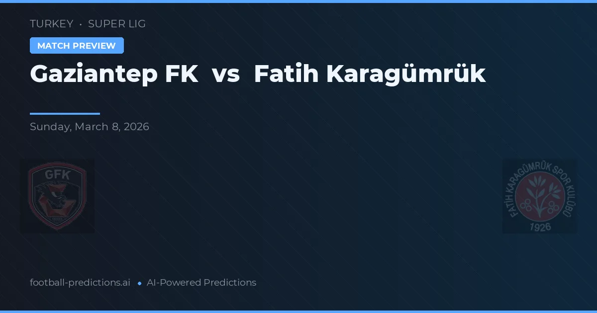 Gaziantep FK vs Fatih Karagümrük — matchtips och förhandstitt