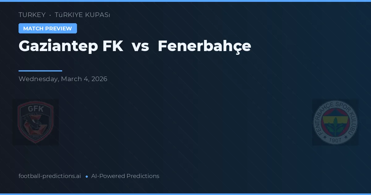 Gaziantep FK vs Fenerbahçe — matchtips och förhandstitt