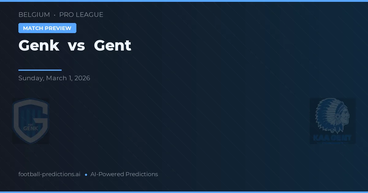Genk vs Gent — matchtips och förhandstitt