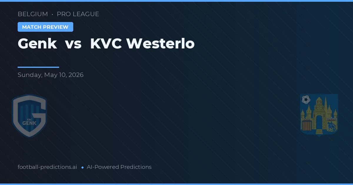 Genk vs Westerlo — matchtips och förhandstitt