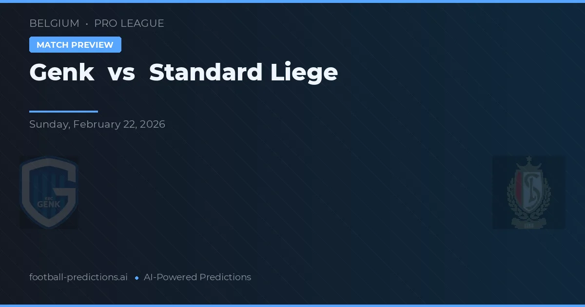 Genk vs Standard Liège — matchtips och förhandstitt