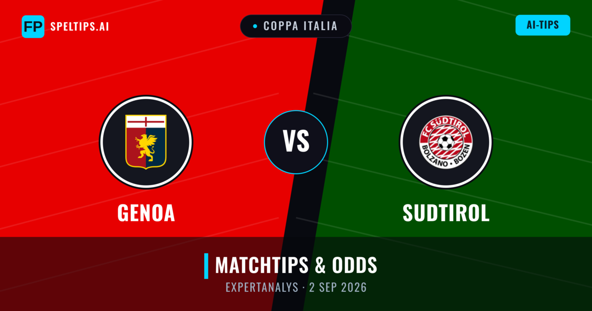 Genoa vs Sudtirol — matchtips och förhandstitt