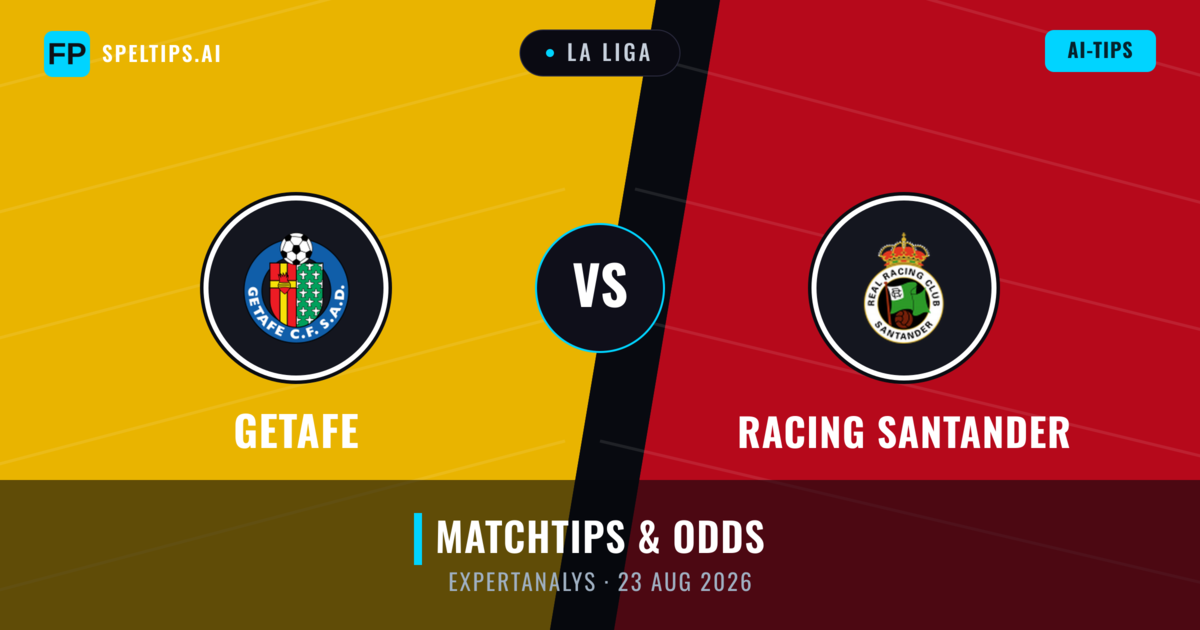 Getafe vs Racing Santander — matchtips och förhandstitt