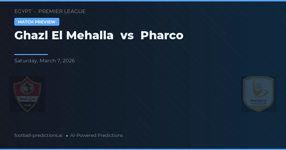 Ghazl El Mehalla vs Pharco — matchtips och förhandstitt