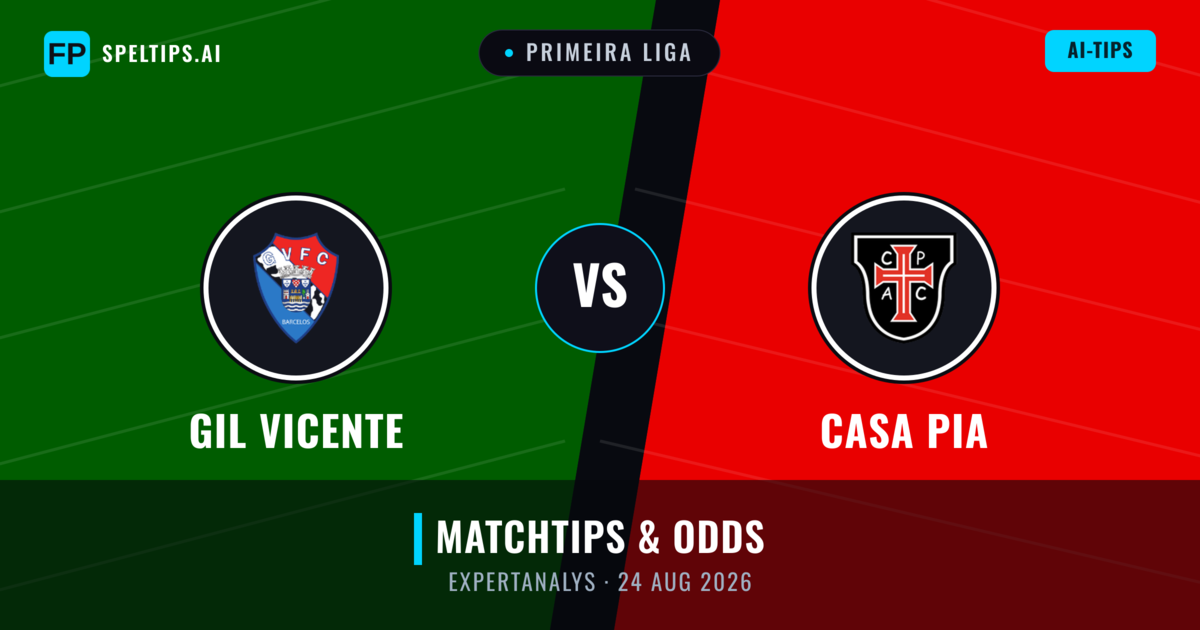 GIL Vicente vs Casa Pia — matchtips och förhandstitt