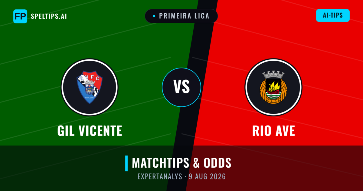 GIL Vicente vs Rio Ave — matchtips och förhandstitt